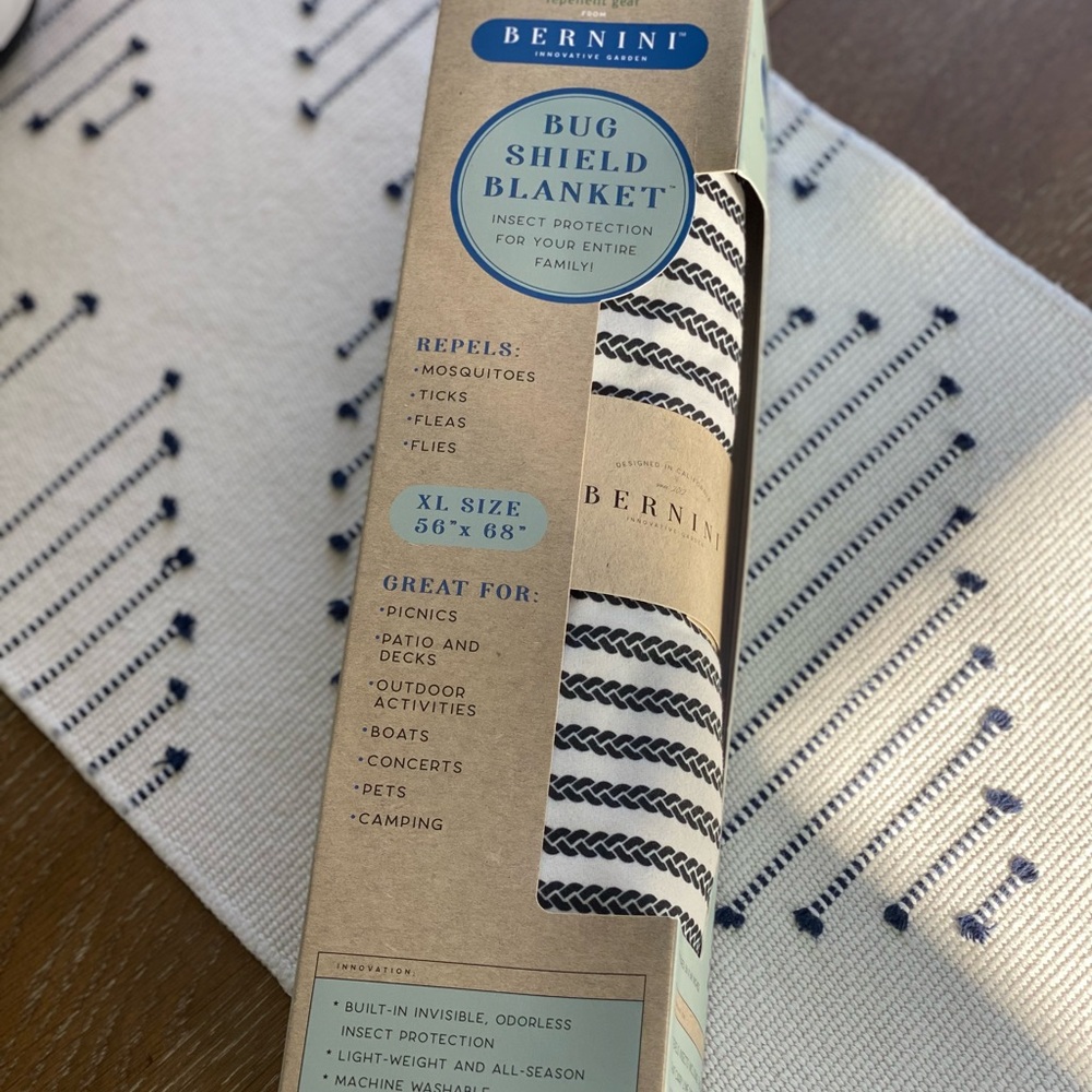 Bug Shield Blanket - Blue and White